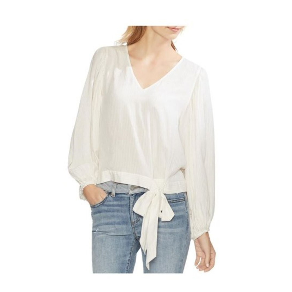 Vince Camuto women shirt top blouse 9129111 Oasis bloom ivory sz XXS $79